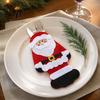 Soft Polyester Utensil Pockets Christmas Cutlery Snowman Reindeer Santa Holder Pockets Tableware Bags Pouch Party