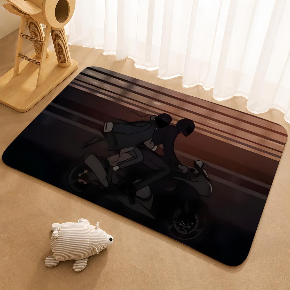 Anime Tears on a Withered Flower Floor Mat Floor Mat Soft Flannel Non-Slip Door Rug for Living Room