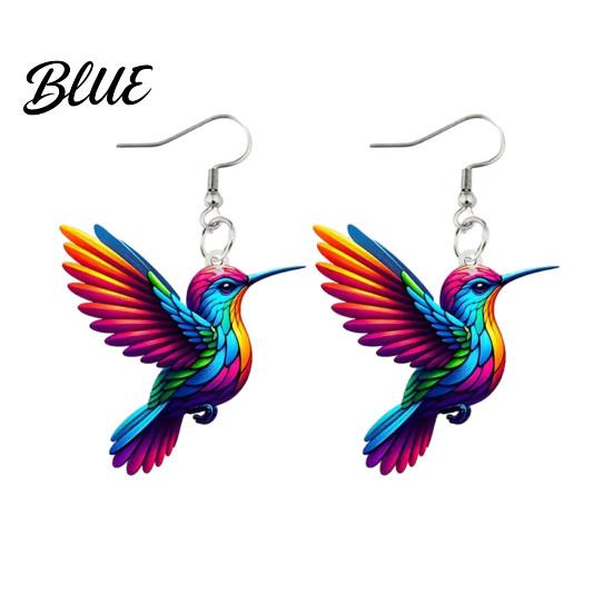 Lady Ear Jewelry 1 Pair Acrylic Colorful Bird Dangle Earrings