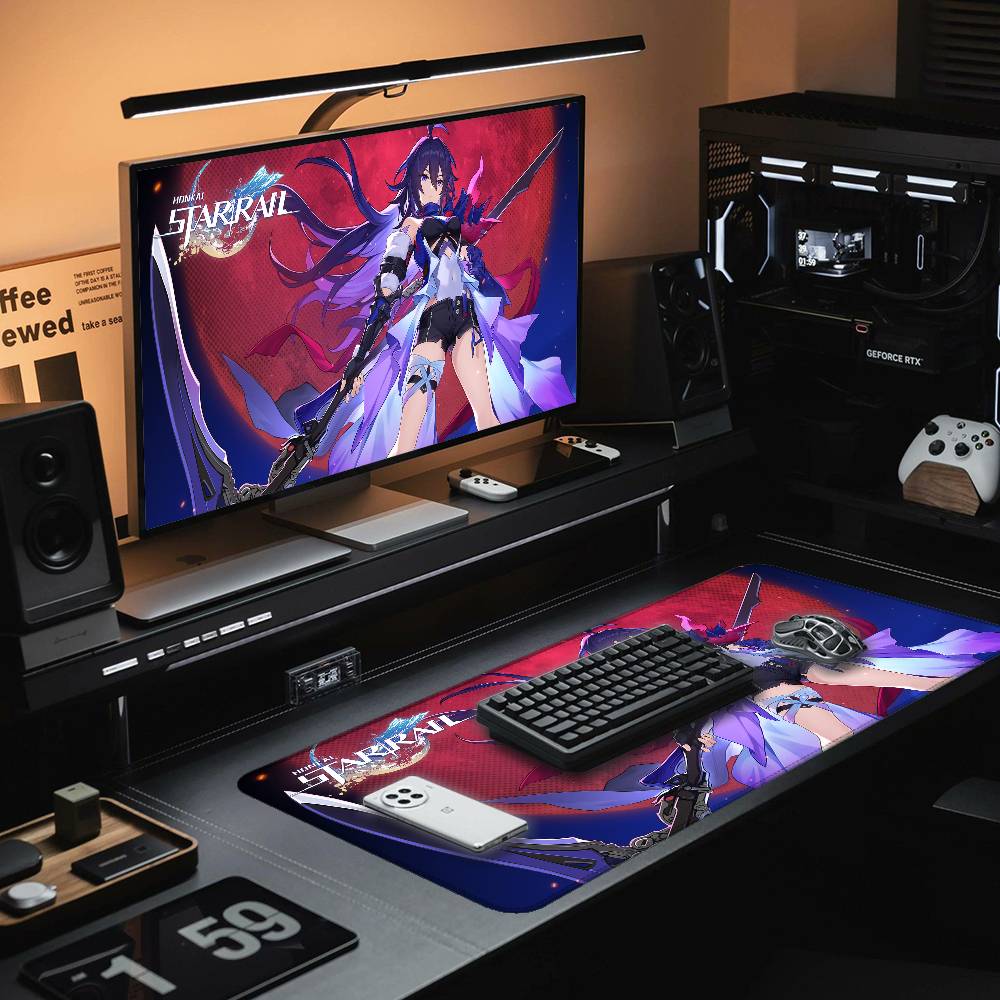Honkai Star Rail Acheron Mouse Pad Rubber Thicken Overlock Gaming Table Mat Office Computer Keyboard Pad PC Mousepad