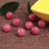 Women's Pink Round Red Agate Chalcedony Loose Beads for DIY Handmade Jewelry & Bracelets