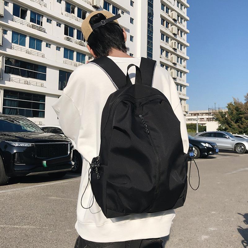 Simple Nylon Backpack for Students Large Capacity School Bag for High School College