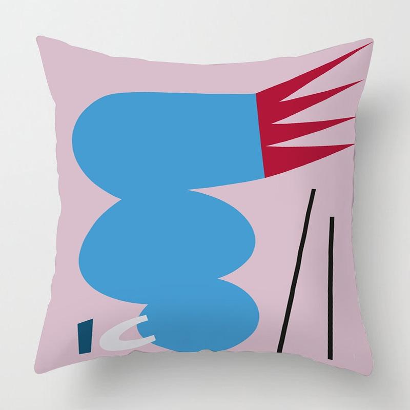 Față de pernă cu model geometric de animale 18x 18 inch față de pernă imprimată lavabilă la mașină decorare casă canapea 45x45cm