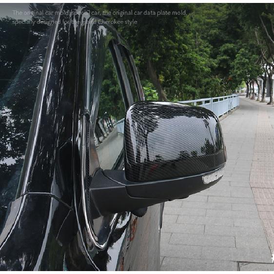 Rearview Mirror Cover Trim Carbon Fiber Color For Jeep Grand Cherokee 2011-