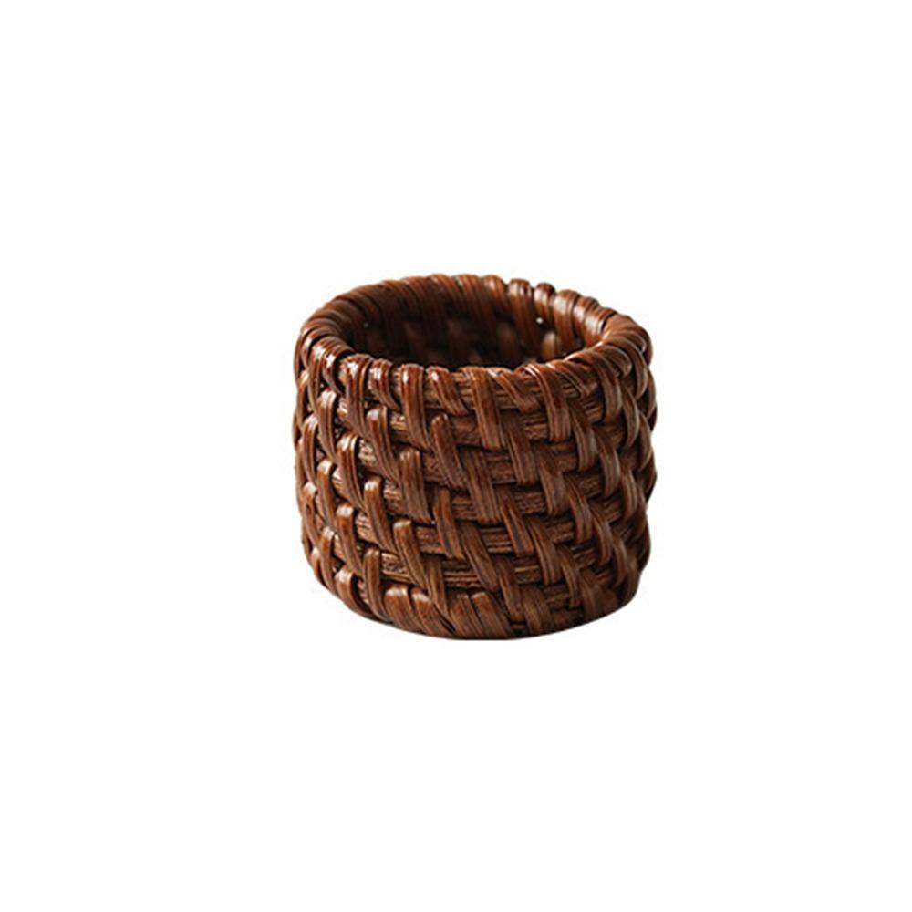 Natural Material Handwoven Rattan Napkin Rings Handmade Rattan Napkin Buckle  Wedding Party Use