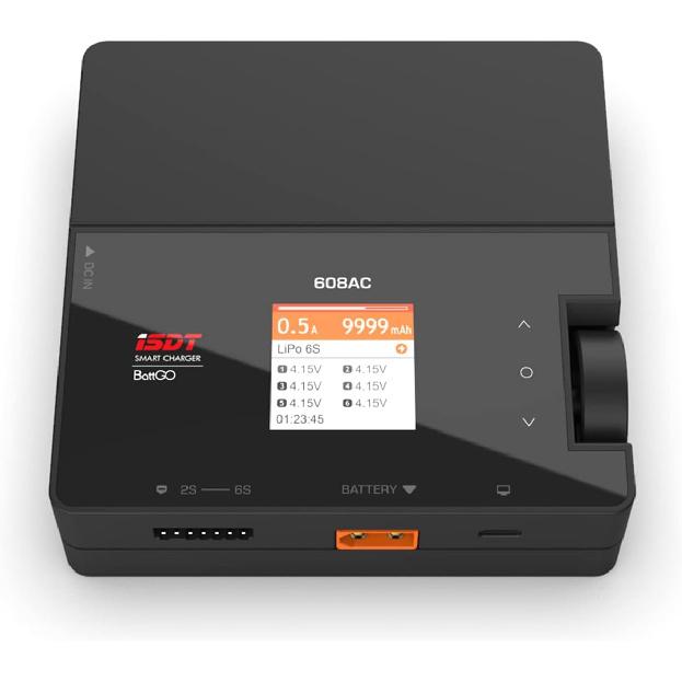 Зарядное устройство ISDT Lipo Battery Balance Charger 608AC - 8A/200W AC/DC Умное хобби-зарядное устройство для 1-6S Life, Lilon, LiPo, LiHv/Pb/NiMH RC аккумуляторов Разрядное устройство с