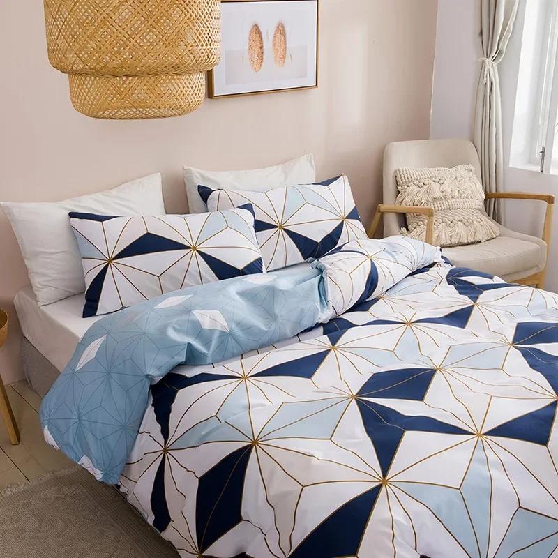 Geometric Print Queen Bedding Collection Gentle Comfortable King Size Duvet Cover Collection Cheap Durable Single Double quilt cover  NO sheet