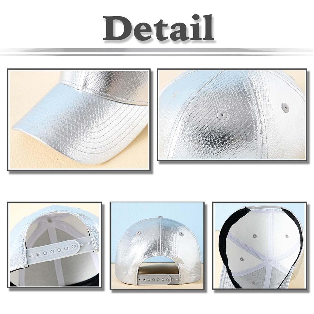 Snake Pattern Hat Stylish Cap Simple Fashionable Cool CZ073 [White Fang] Men's Women's (Silver)