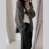 Autumn and Winter New Loose Casual Simple Knitted Cardigan Top Women's Solid Color Versatile Outer Sweater Jacket