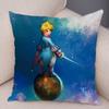 Little Prince Cushion Cover Decor France Anime Cartoon Print Pillow Case for Sofa Home Children Room Soft Plush Throw Pillowcase