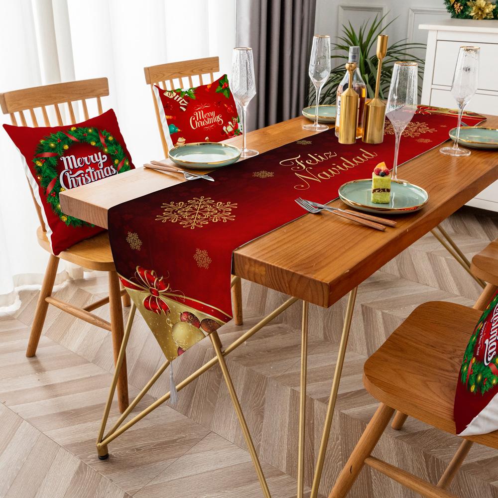 Christmas Table Flag Christmas Decoration Dining Table Coffee Table Tablecloth Holiday Gifts