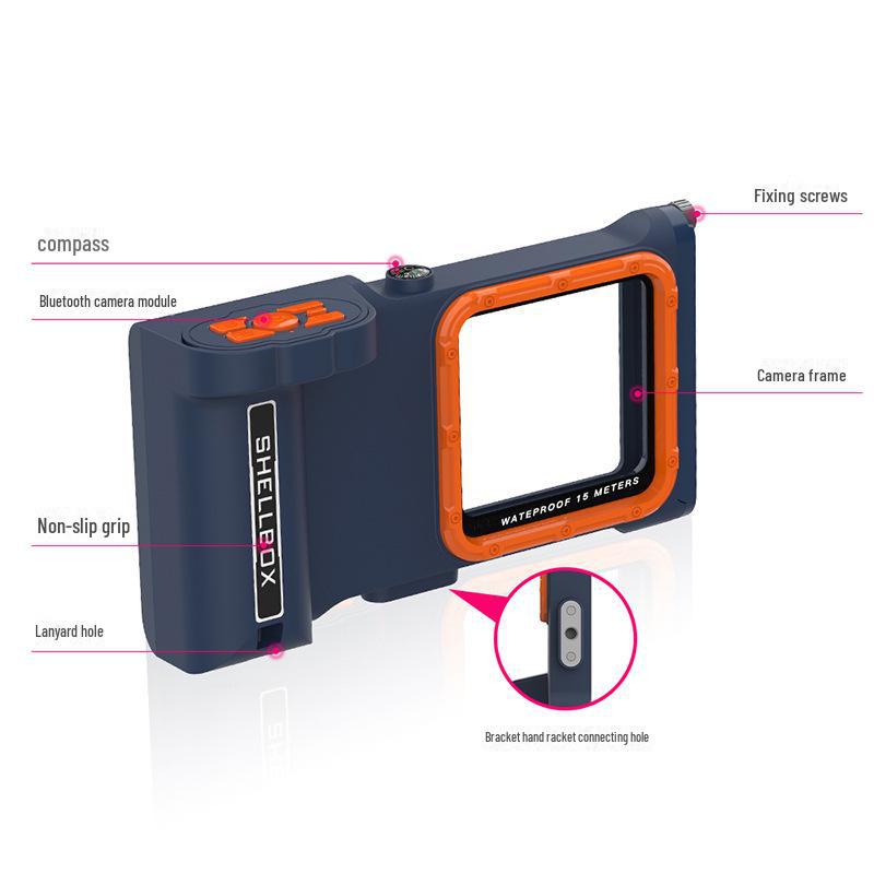 Universal Underwater Diving Case with Bluetooth Control for iPhone, Samsung, Huawei, Xiaomi, and OPPO Smartphones.