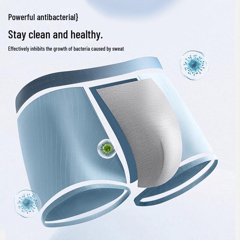 Langsha Men's 7A Antibacterial Cotton Boxer Briefs