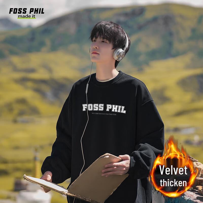 Foss Phil Men s Printed Crew Neck Long Sleeve Sweatshirt L