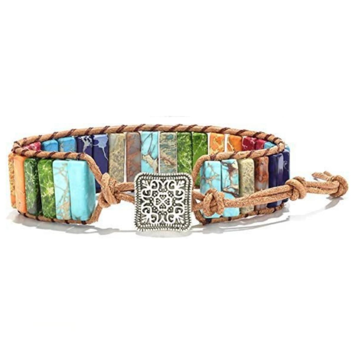 

Плетение браслета из натурального камня ручной работы в богемном стиле, креативный браслет, ювелирный подарок