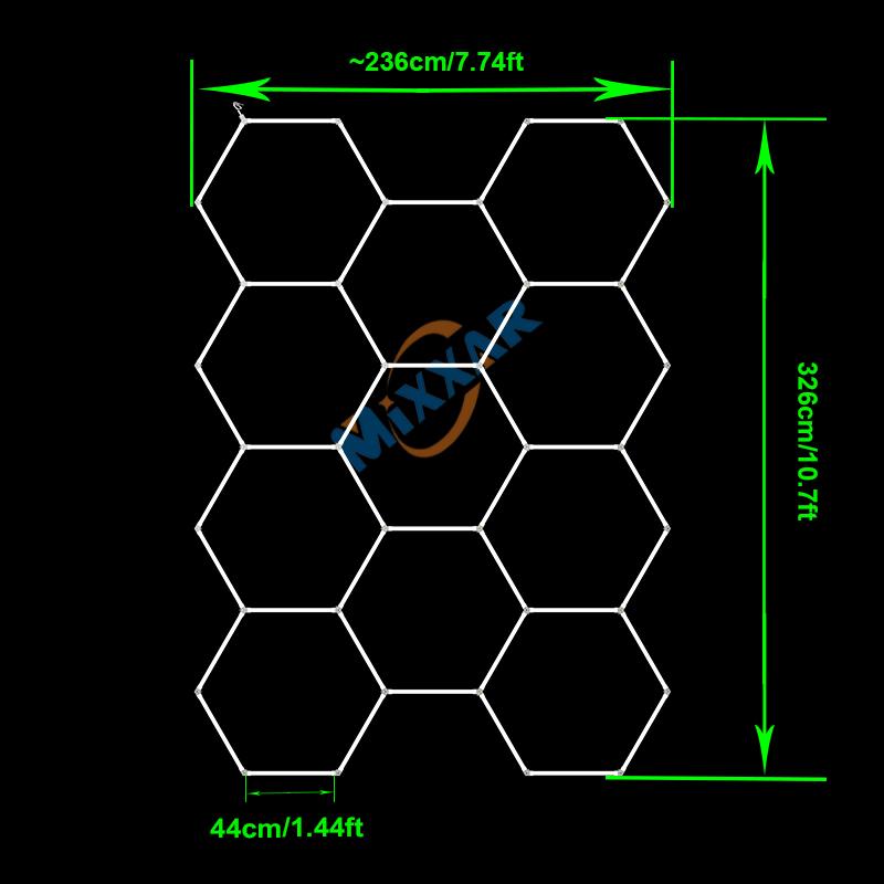 ZK20 110V-240 Honeycomb Hexagon Ceiling Lamp Car Lighting for Garage Hexagon Led Light for Auto Detailing Wash Beauty Station