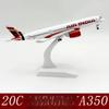 20cm India Airlines A350 Metal Scale Aircraft Miniature Airplane Model Static Display Collection Plane Toy Children Toys