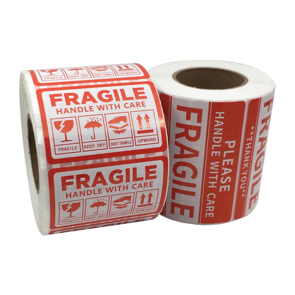 Fragile Warning Sticker for Logistics & Packaging - English Version