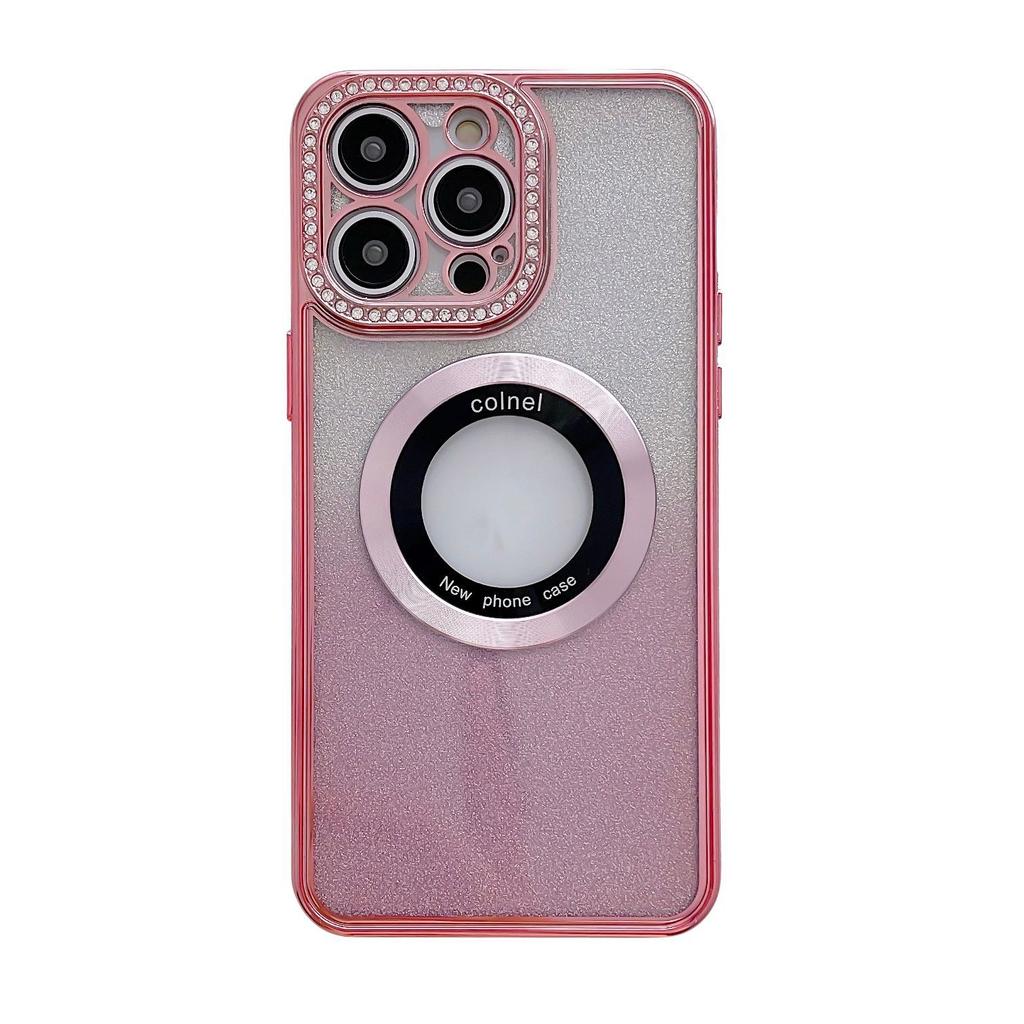 Suitable for Apple 16, Magnetic Phone Case with Missing Label, Water Diamond Glitter, IPhone14, Anti-drop I15pro Protective Case