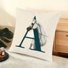 Letter Horse Cushion Cover Soft Short Plush Pillow Cover Smooth Cozy Texture Aesthetic Cushion Case Home Decor