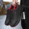TUINANLE Schwarze Schuhe für Herren, atmungsaktive Laufschuhe, leichte Schnürschuhe, lässige Plateau-Sneakers für Herren