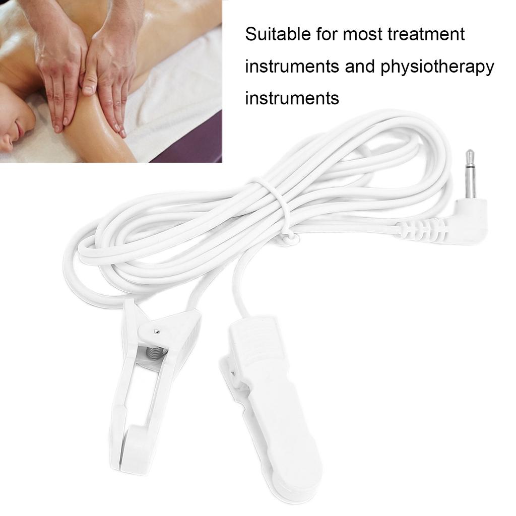 2.5mm Portable Ear Clip Electrode Wire Connecting Cable Accessory for Digital TENS Massage Machine
