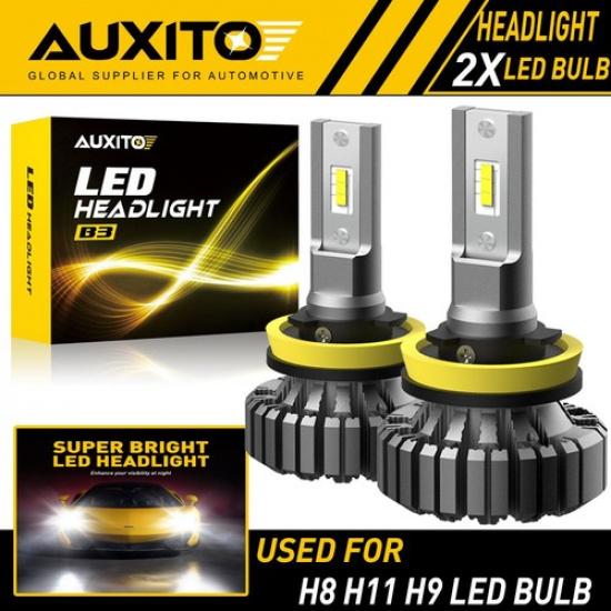 

H9 H11 H8 Fanless LED Headlight Kit Bulb 20000LM High/Low Beam 6500K White B3 EA