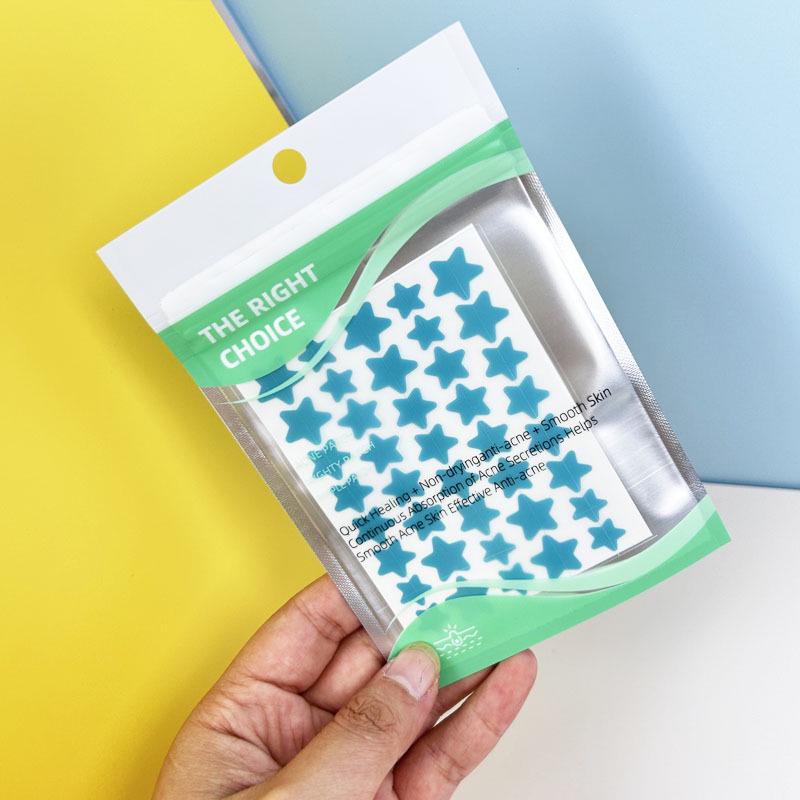 Star Pattern Hydrocolloid Acne Patches - Effective Healing and Casual Colored Design
