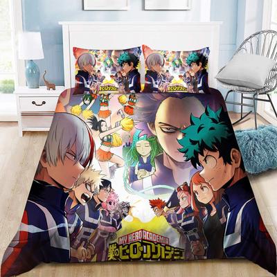 Cartoon Animation Characters Three-Piece Quilt Cover Digital Printing Bedding Set Bed Cover