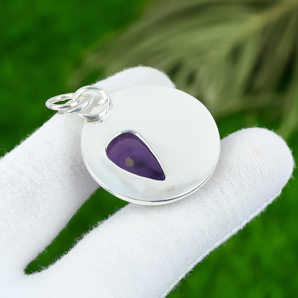 Födelsedagspresent till henne Naturlig Stjärnametist Ädelsten Hänge 925 Sterlingsilver