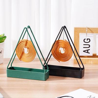 2 Colors Triangular Mosquito Coil Holder Coil Safety Easy Moving Iron Sheet Flame Retardant Not Easy Deform Retro Home Decor
