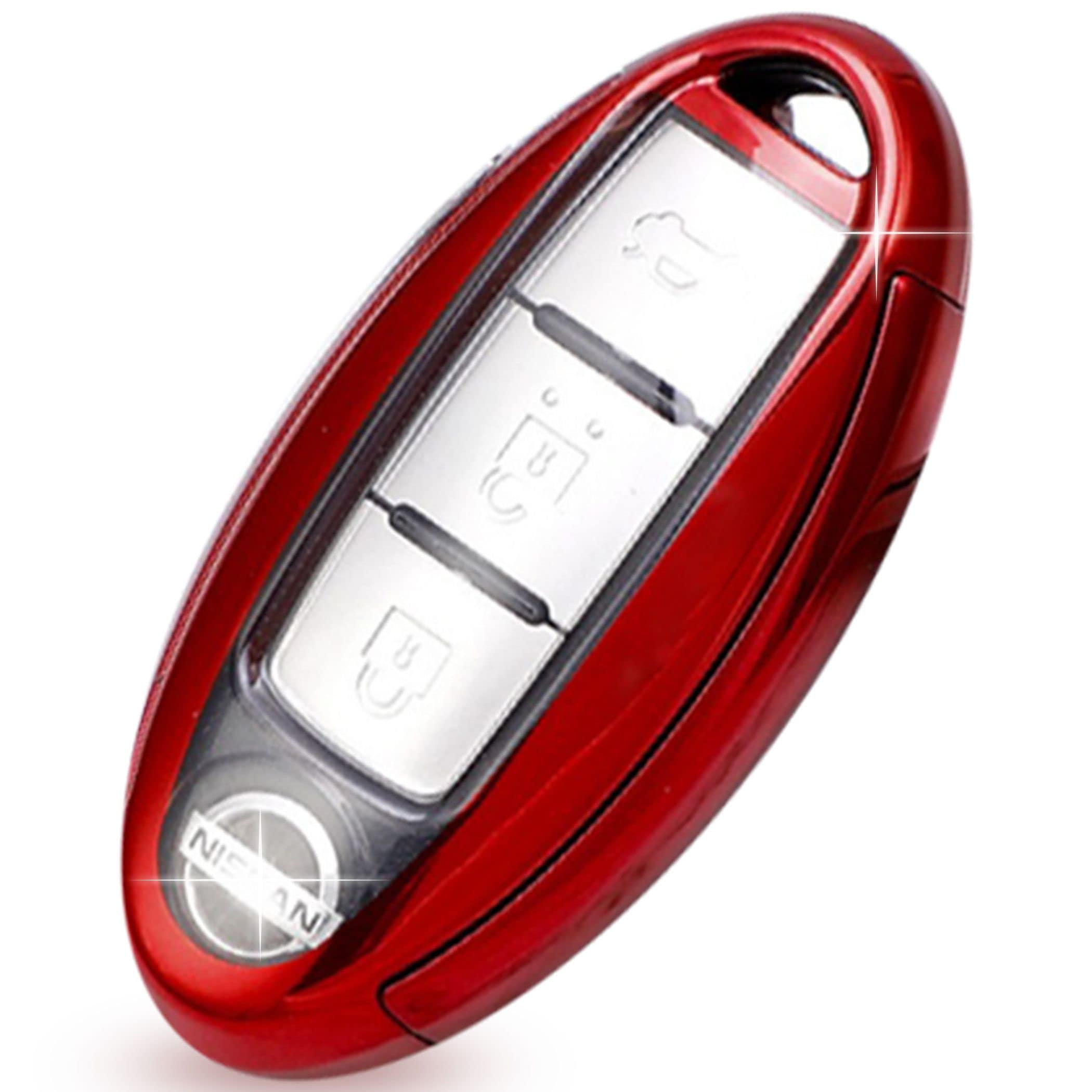 

[anddat]Nissan Smart Key Case Key Cover Key Holder Nissan Note Serena Cube March El Grand X-Trail (Red) Velcro Fixed Reel Sumisso Children s Stre