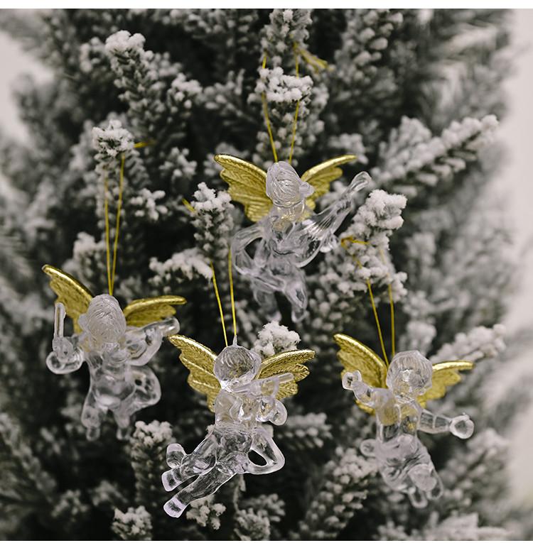 Exquisite 7cm Clear Angel Pendant For Joyful Christmas Tree And Decor Festive