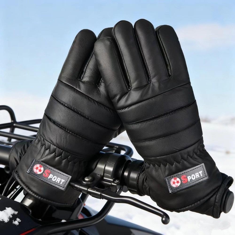 New PU Gloves Windproof Coldproof Warm Gloves Warm Skiing Gloves Gift