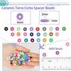 24 Grid Clay Beads 6mm Flat Round DIY Collection and Elastic String Vivid Colors Sizes