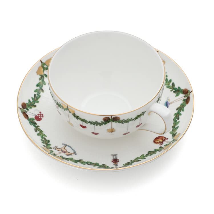 Royal Copenhagen Star Fluted Christmas Collection Tea Cup Saucer 300ml 2503086 2503086 & [Item]