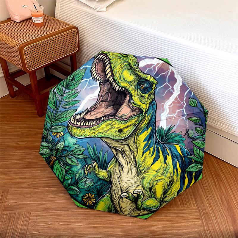 1 PC Automatic Folding Umbrella - Dinosaur Pattern, Portable & Foldable Design with 8 Ribs, Christmas Birthday Gifts