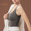 Winter Women Thermal Vest with Chest Pads Seamless Velvet Fast Temperature Lock Heating Slim Fit Elastic Sleeveless Inner Wear Bottoming Tank Top