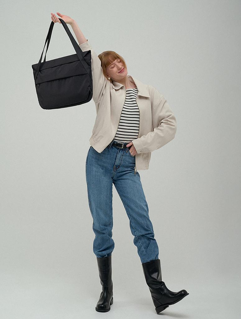 Mah Airy Tote Bag Daily Casual Canvas Bag - Black
