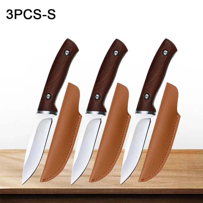 Professional Kitchen Knives Fruit Knife Stainless Steel Pocket Boning Knife Butcher Vegetable Slicing Meat Cleaver with Sheath
