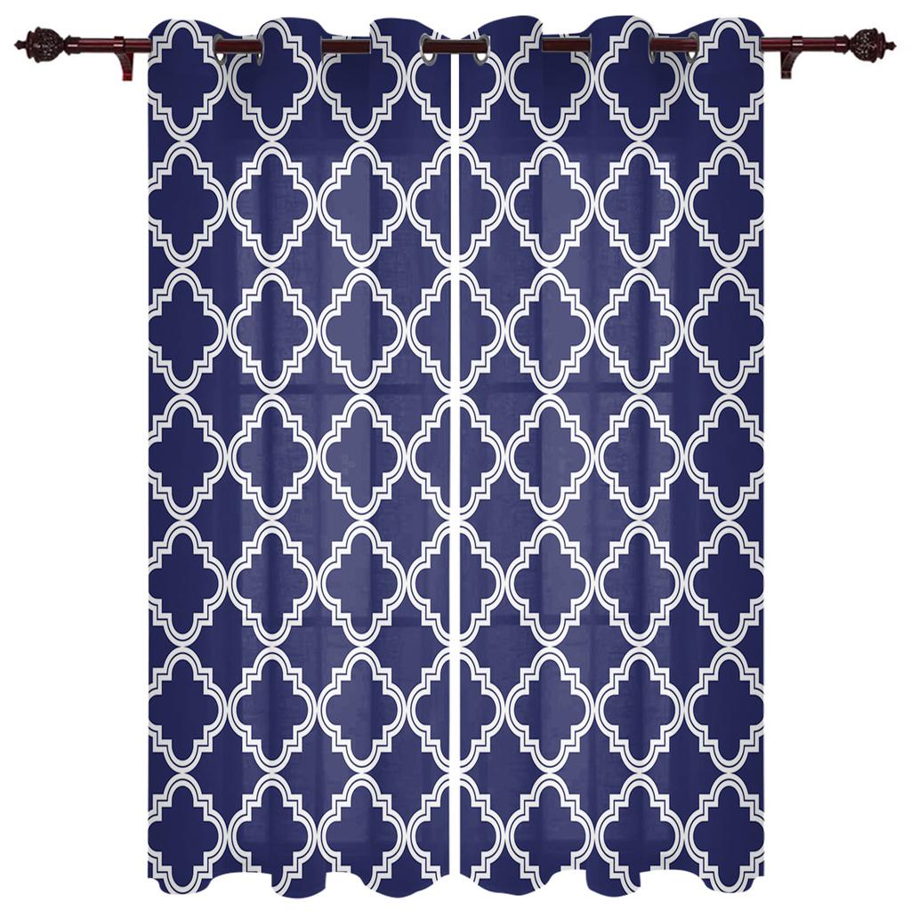 Modern Morocco Black White Curtains Kitchen Decor Items Window Curtains for Living Room Bedroom Curtain Panel