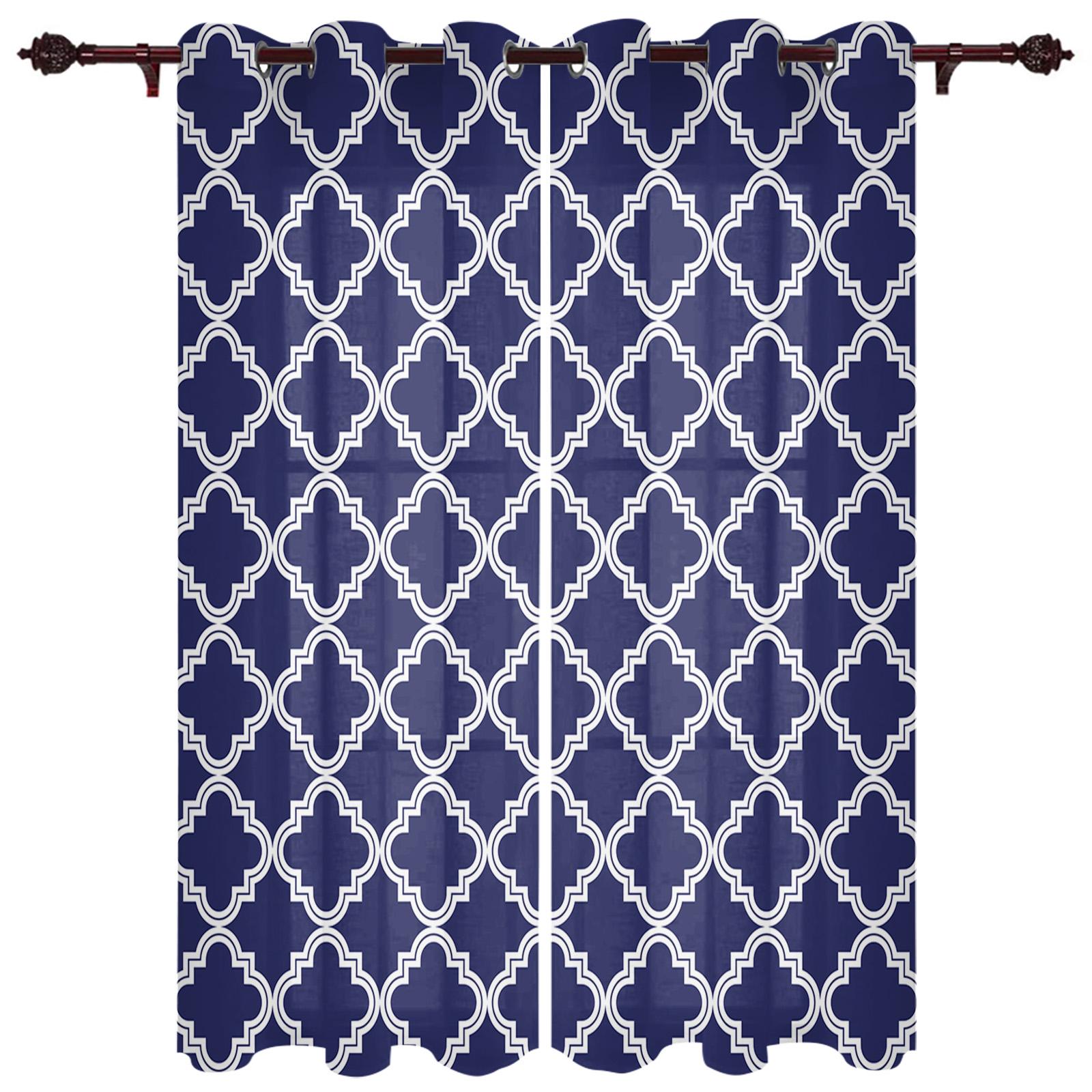 Современные марокканские черно-белые шторы — фото 12