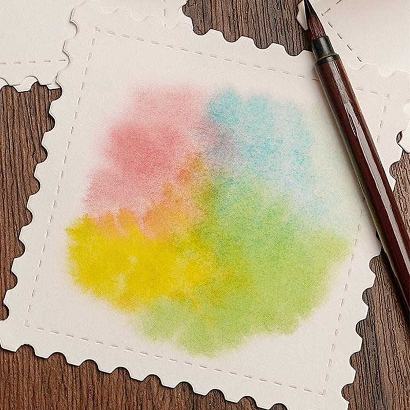 Stamp Ticket Stub Watercolor Painting Paper 50% Cotton 25 Sheets 300G Fine Lines Portable Water Color Paper Art Supplies