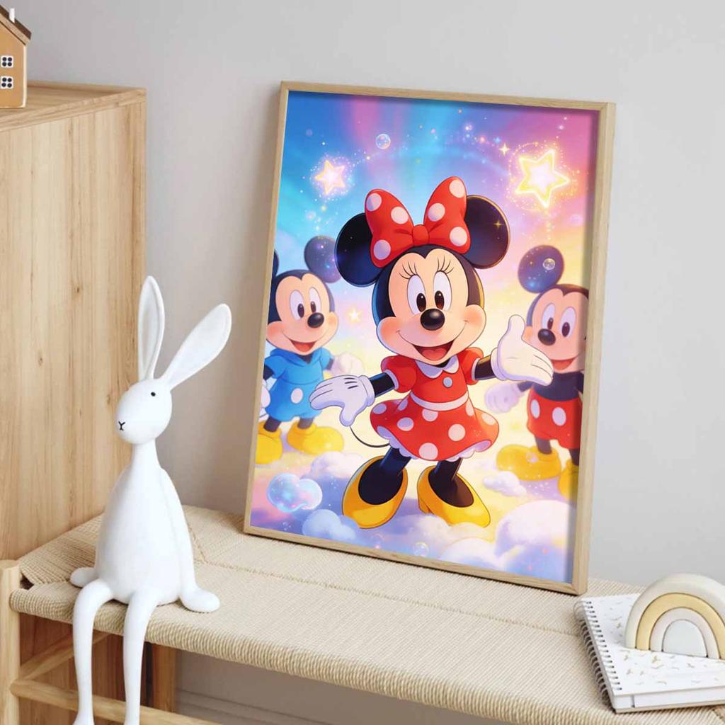 Disney 5D DIY Full Circle Diamond Painting Kit Mickey Minnie Home Wall Decor Gift