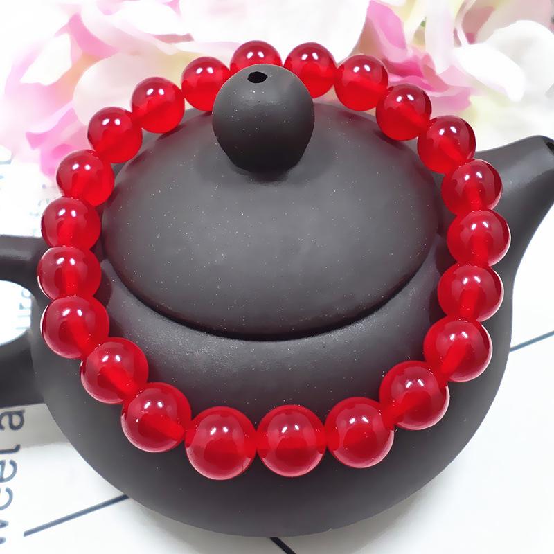 Red Agate Crystal Beaded Bracelet for Women - Handcrafted Couple Jewelry