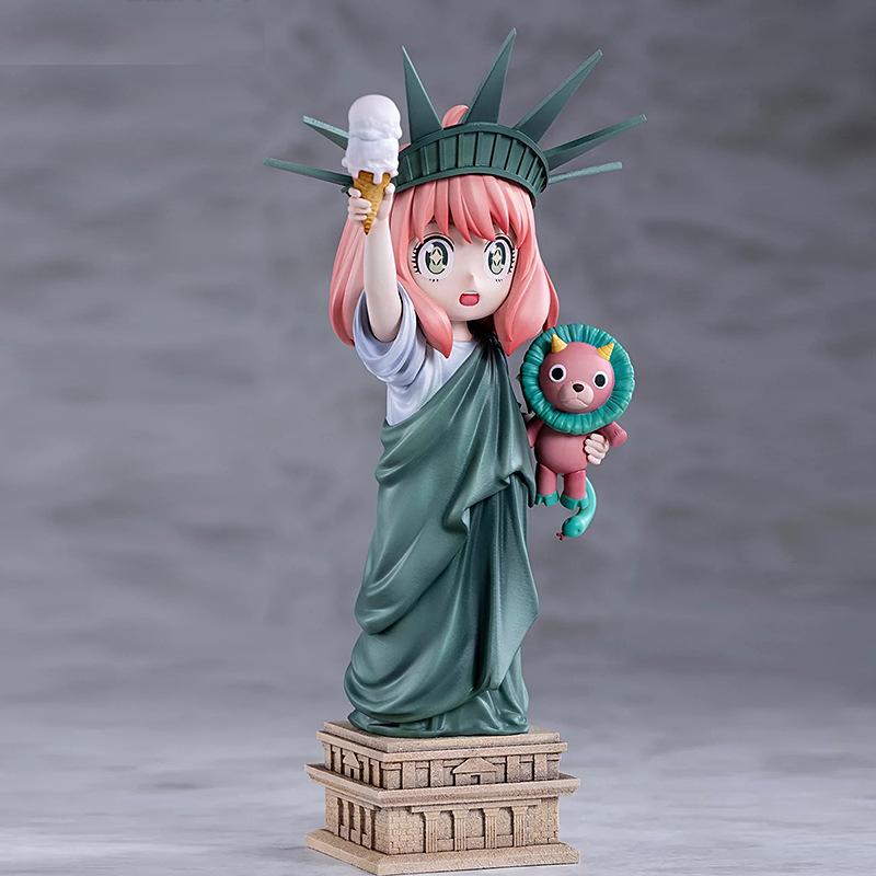20cm Anime Spyxfamily Figures Lady Liberty Anya Forger Action Figure Pvc Model Statue Cute Collection Model Decoration Toys Gift