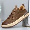 New Leather Men's Shoes Spring Breathable Crooked Clown Shoes Trend Versatile Hollow Casual White Shoes Men's Board Shoes