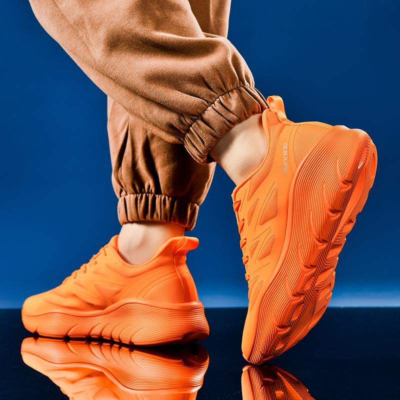 36-47 Couple Plus Size Lightweight Stylish Cushioned Thick Sole Height Increasing Running Shoes Sports Sneakers