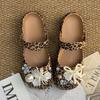Leopard Print Diamond-Encrusted Ballet Hole Shoes Women'S Summer Wear Spring And Summer New Shoes Non-Slip Sandals Beach Shoes