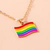 Cute Enamel Rainbow Flag Pendant Necklace for Women Girls Necklaces Chain Party Holiday Jewelry Gifts